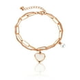 thumbnail image 2 of Con Corazón Mujeres Colgante Oro Acero Inoxidable Color Pulseras Brazaletes, 2 of 2