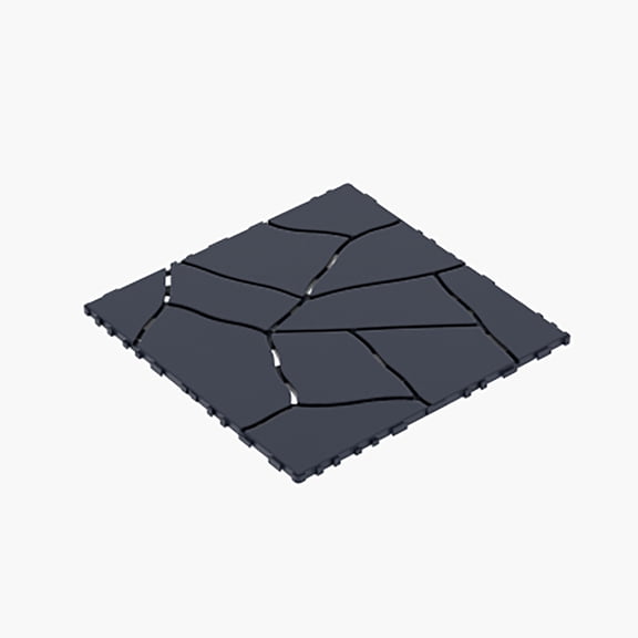 44pcs Stone Style 12" Patio Deck Tiles, DIY Module Interlocking Decking Tiles Floor Tile Outdoor and Indoor,Easy and Quick Installation Court Tiles for Porch Poolside Balcony Backyard, DARK GRAY