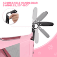 thumbnail image 6 of Magshion Dog Stroller, Pet Stroller for Small Medium Dogs & Cats, Adjustable Handlebar 9 Angles 20?-180?, 3 Wheel (Pink), 6 of 11
