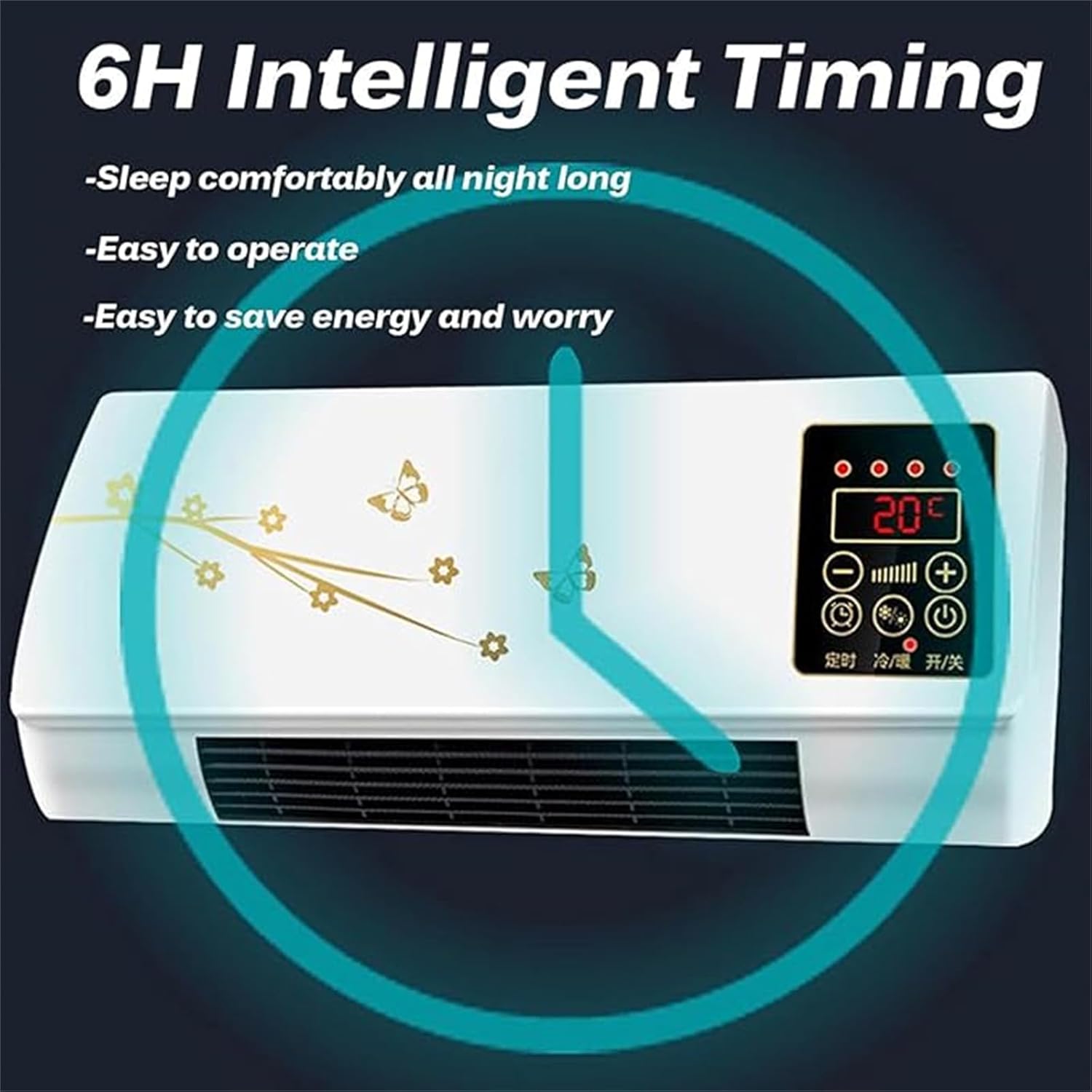 2025 New Climafy Air Conditioner, Split Max Air Conditioner, Climafy Portable AirConditioner, Wall Mount Ac Unit, Mini Wall Mounted Airconditioner (Flower, 110V)