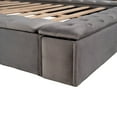 EUROCO Tufted Upholstery Platform Bed with Storage, Full for Kids, Gray