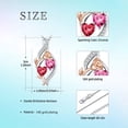 thumbnail image 5 of Taioiat Double Birthstone Necklaces for Women 18K Gold Plated Birthstone Rose Flower Jewelry Anniversary Valentines Day Mother's Day Birthday Gifts for Her Wife Girlfriend Mom, 5 of 7
