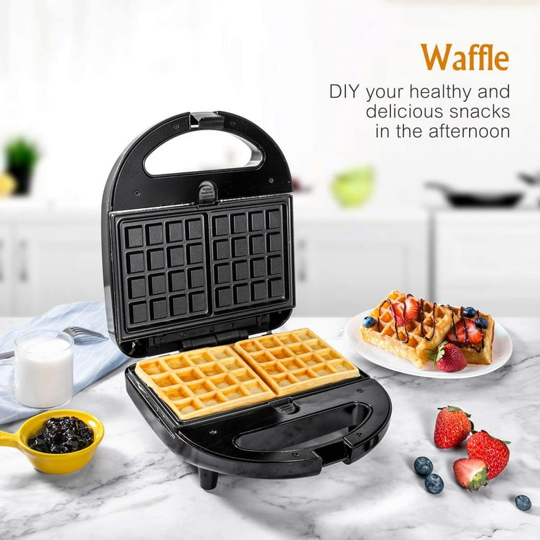 Sandwich Maker, 3 in 1 Waffle Maker, Grill, 750W, LED Indicator Lights,  Cool Touch Handle, Anti-Skid Feet, Detachable Non-stick Coating, Easy to