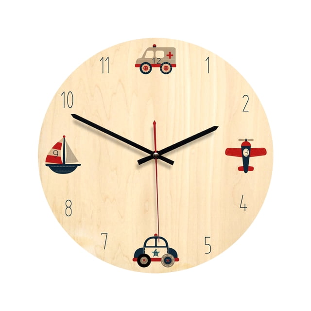 Reloj de pared adhesivo de madera retro de bricolaje Reloj colgante resistente al agua de bajo ruido para el hogar, WPC011a kenally HA001626-01
