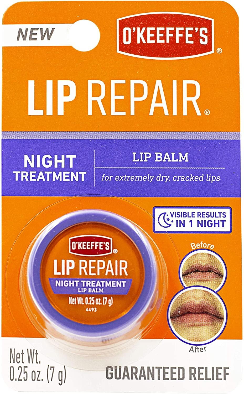 O'Keeffe's Lip Repair Night Treatment Lip Balm .25 Ounce Jar, K3015207