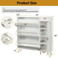 thumbnail image 2 of Ktaxon Modern Shoe Cabinet for Entryway 3 Flip Drawers & 1 Cabinet Shelves Rack and Storage Drawer, Wooden  White, 2 of 20