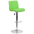thumbnail image 1 of Contemporary Burgundy Vinyl Adjustable Height Barstool with Rolled Seat and Chrome Base, 1 of 5