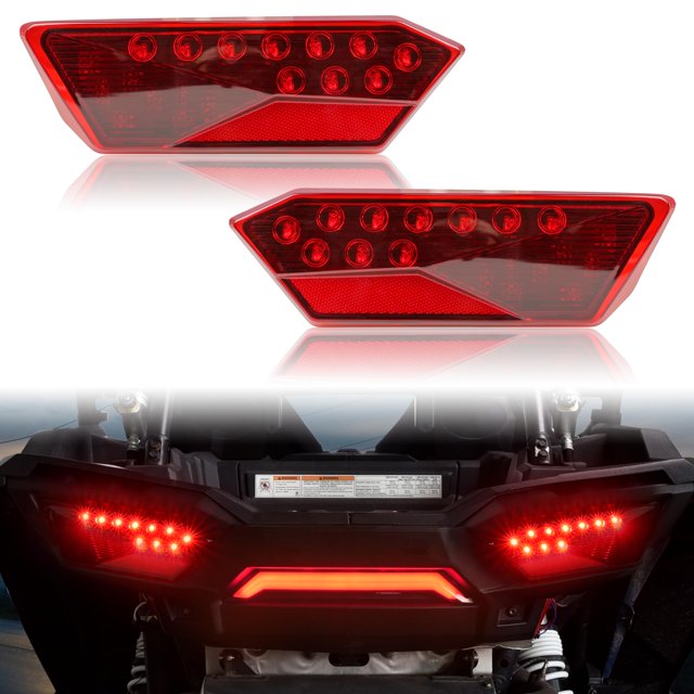 SAUTVS Feux Arrière LED pour RZR 900 XP 1000 14-19, Feux de Freinage Arrière Rouges Feux Arrière pour Polaris RZR 900 1000 S XP Turbo 2014-2019/RZR Trail 2020-23 Accessoires (2 Pcs, 2412341/2412342)
