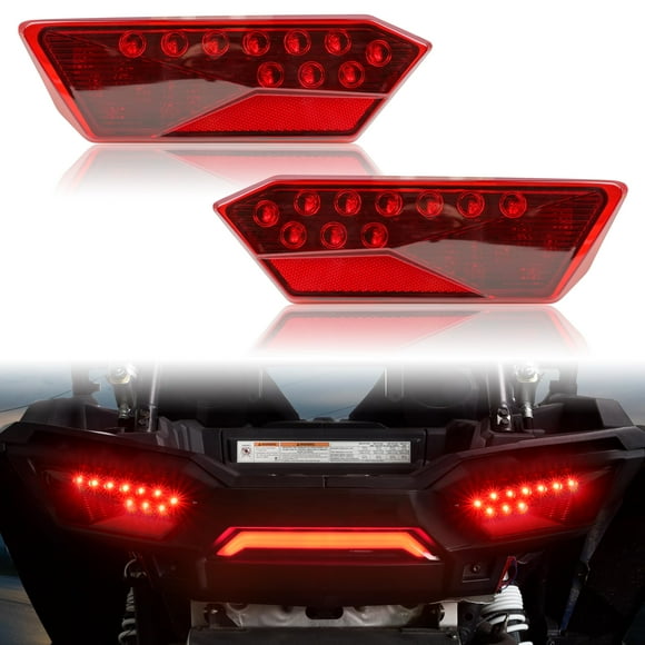 SAUTVS Feux Arrière LED pour RZR 900 XP 1000 14-19, Feux de Freinage Arrière Rouges Feux Arrière pour Polaris RZR 900 1000 S XP Turbo 2014-2019/RZR Trail 2020-23 Accessoires (2 Pcs, 2412341/2412342)