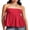 Red, variant on Womens Ruffle Hem Bandeau Flowy Tube Tops Casual Summer Back Smocked Babydoll Top Sleeveless Strapless Peplum Shirts Going Out Tanks Top
