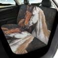 thumbnail image 3 of Renewold Brown White Horse Car Seat Cover Full Set Breathable Front Seat Rear Backrest Bottom Cover Protector Auto Interior Accessories for Festival Decor, 3 of 7