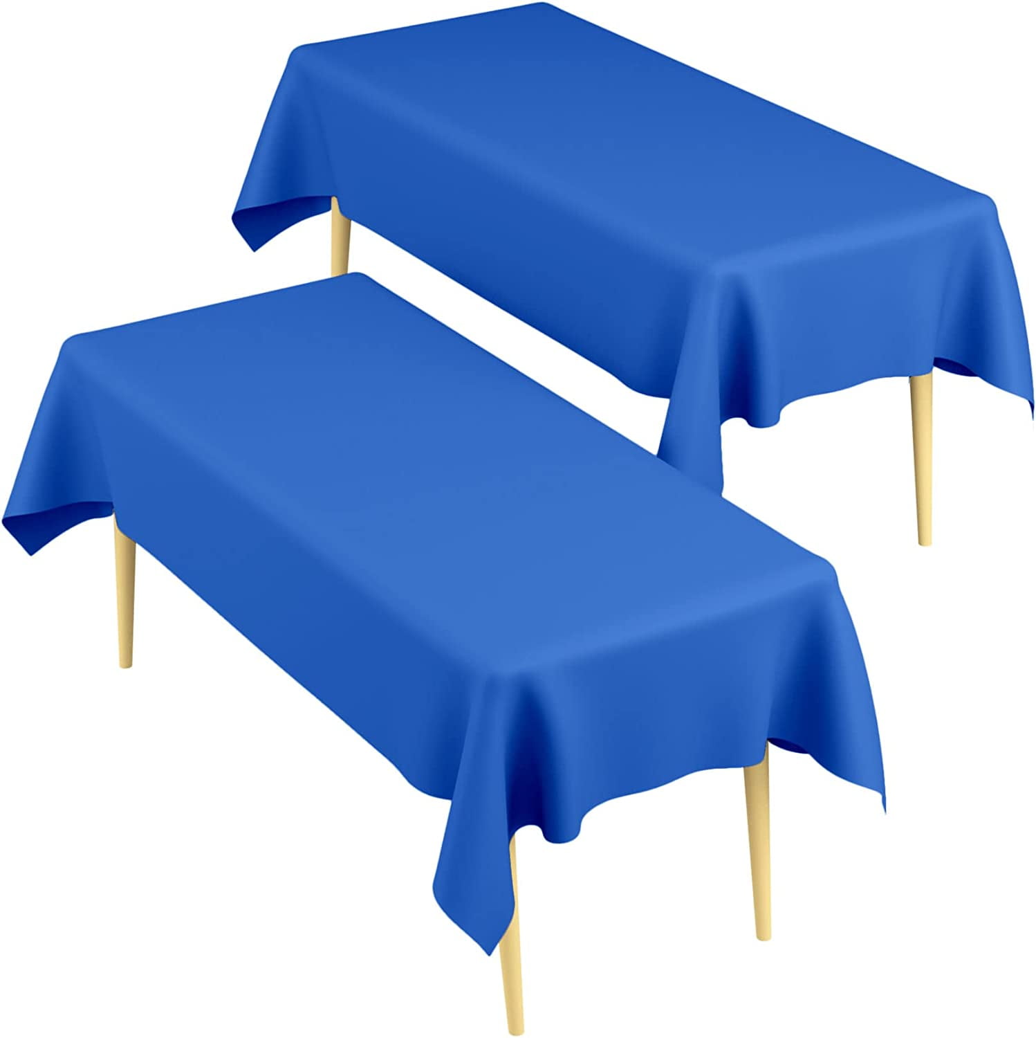 IMMEKEY 2 Pack Waterproof Table Cloth, Rectangle Plastic Tablecloth for