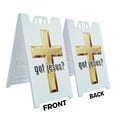 thumbnail image 2 of A-frame Sidewalk Got Jesus 24" x 36" Double Sided A-Frame Sidewalk Sign, Includes 2 Installed Vinyl Decals | Foldable Portable White Signicade Sandwich Board Signs, 2 of 5