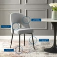 thumbnail image 4 of Modway Rouse Upholstered Fabric Dining Side Chair in Black Light Gray, 4 of 10