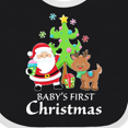 thumbnail image 4 of Inktastic Baby's 1st Christmas with Santa Reindeer and Tree Boys or Girls Baby Bib, 4 of 4