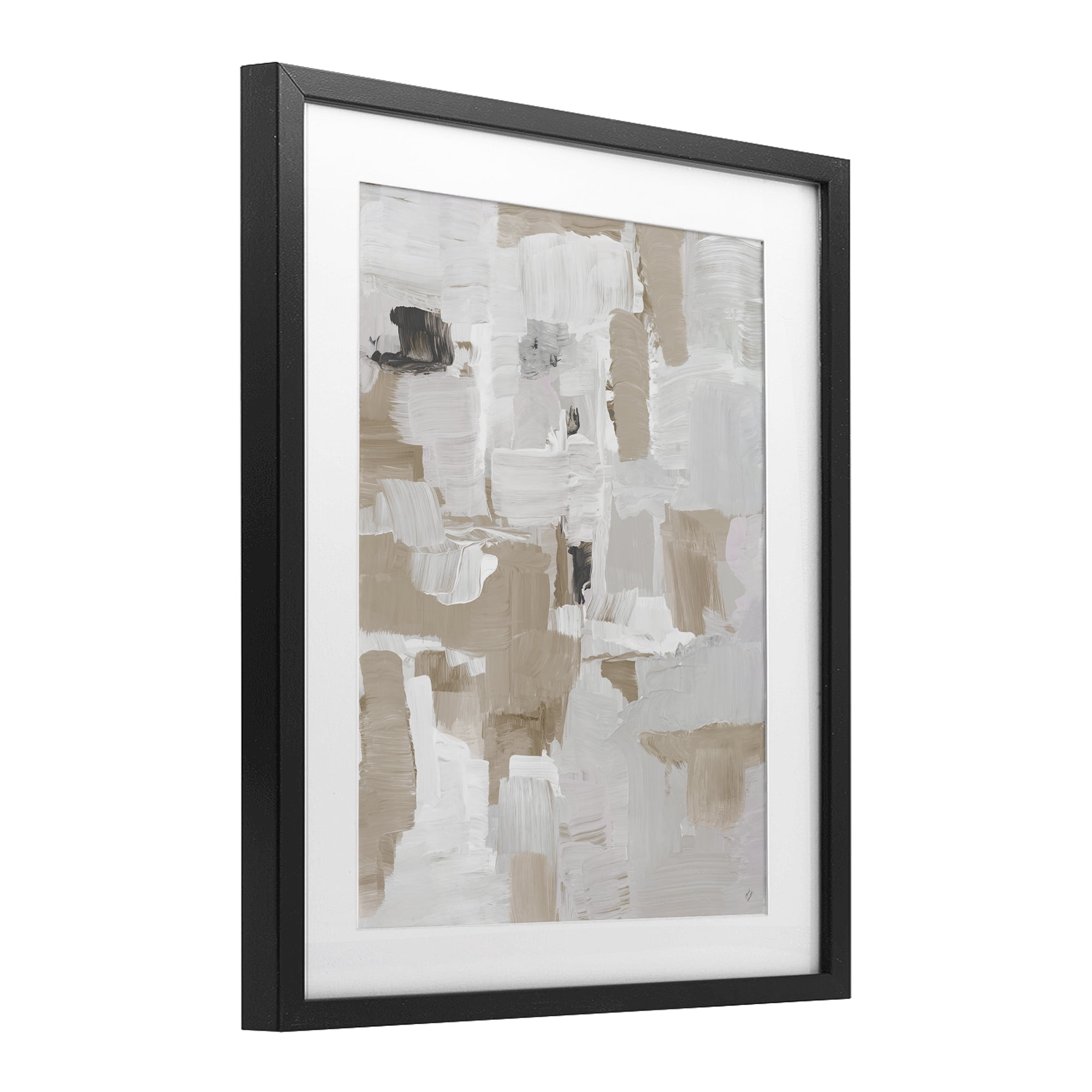 Stupell Industries Beige & White Peace Black Framed Print Under Glass, design by Lanie Loreth