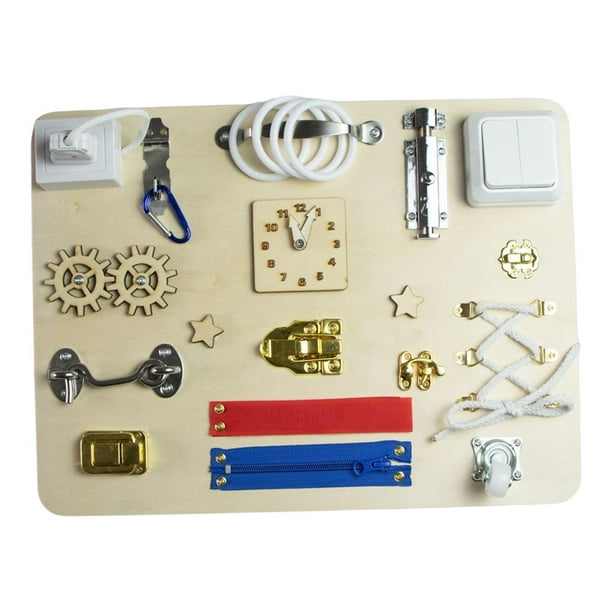 tablero ocupado,Tablero ocupado Montessori juguetes de madera educativos,Tablero ocupado de madera Tablero de actividades de habilidades motoras finas,Juguete educativo del viaje del tablero