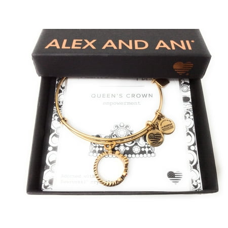 Alex and Ani Charity by Design, Queen's Crown Rafaelian Gold Bangle Bracelet