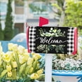 thumbnail image 6 of Spring Welcome Green Eucalyptus Leaf Mailbox Covers Magnetic Standard Size 25.5" X 21",Black White Buffalo Plaid Mailbox Wraps Post Letter Box Cover for Holiday Garden Yard Decor, 6 of 6