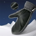 thumbnail image 4 of Jinhomg Snowboarding Mittens for Women Men Windproof Waterproof Outdoor Mittens Winter Thermal Cozy Snow Gloves with Hands Warmer Zipper Pocket Fall Saving Black Free Size, 4 of 4