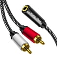 thumbnail image 1 of Cable adaptador de audio Yeung Qee de 3,5 mm hembra a 2RCA macho, 1 of 6