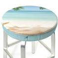 thumbnail image 3 of Daiia Starfish in Beach Stool Covers Round,Round Bar Stool Covers Waterproof Bar Chair Covers Washable Stool Cushion Slipcover for 12-14 Inch Chair-13 inch, 3 of 7