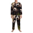 thumbnail image 3 of Naloa Forest Panda Men’s Pajamas Set - Long Sleeve Button Down Sleep Shirt and Pajama Bottoms Sleepwear Set-Medium, 3 of 7