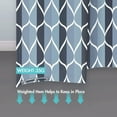 thumbnail image 4 of Aegean Blue Geometric Shower Curtain, Waterproof Design and Polyester, Quick-Drying, Weighted Hem, Blue Fabric Shower Curtains Set for Bathroom W 72 x H 72, Durable and Washable with 12 Hooks, 4 of 6