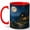 Red, variant on Moon Cottage Night 11oz Ceramic Mug, Cozy Fantasy House Art