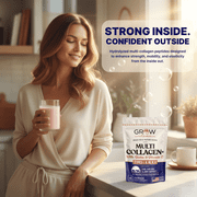 Grow Vitamin Collagen Powder with Biotin & Vitamin C for Hair, Skin, Nails & Joints | Grass-Fed, Unflavored, 41 Servings