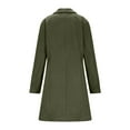 thumbnail image 4 of Dwralegc Pea Coats for Women Dress Trench Outerwear Coats Single Breasted Stand Collar Wool Blend Jackets & Coats Thicken Balck Overcoat with Pockets Army Green XL, 4 of 7