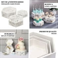 thumbnail image 4 of Efavormart Set Of 3 | Whitewashed Hexagonal Wooden Dessert Holder Display Boxes, Stackable Riser Cake Stand - 9", 11", 13", 4 of 10