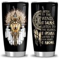 thumbnail image 1 of 20oz Wolf Gifts for Women, Men, Wolf Gifts for Wolf Lovers - Inspiration Gifts - Native American Wolf Dream Catcher Tumbler Cup with Lid, Double Wall Vacuum Thermos Insulated Travel Coffee Mug, 1 of 6