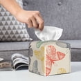 thumbnail image 5 of Uemuo Butterfly Tissue Box Cover Holder, Square with Bottom Belt - PVC Leather Decorative Organizer for Tabletop, Bathroom, Car, Office, 5 of 8