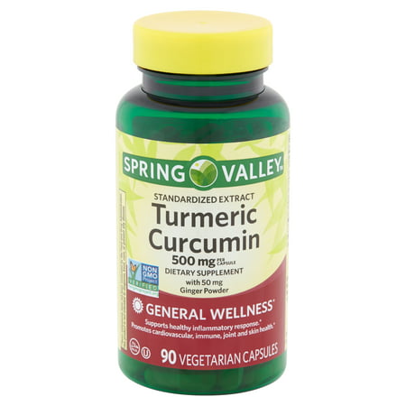Spring Valley Turmeric Curcumin Vegetarian Capsules, 500 mg, 90 (Best Mass Gaining Supplement Stack)