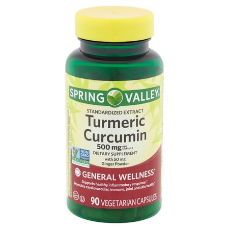 Spring Valley Turmeric Curcumin Vegetarian Capsules, 500 mg, 90 (Best Turmeric Curcumin Brand)