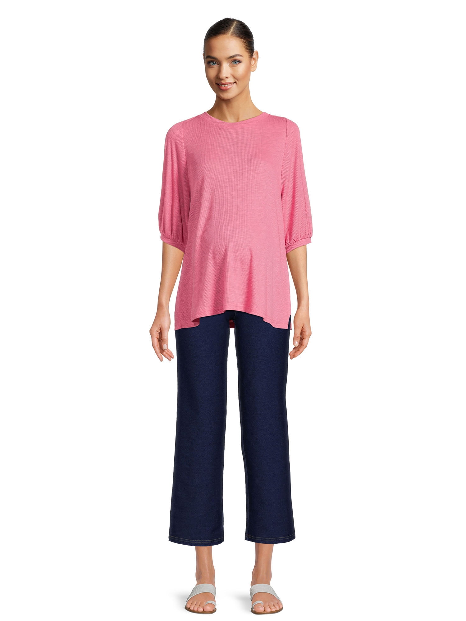 Time and Tru Maternity Essentials Straight Leg Jeggings, 27" Inseam, Sizes S-XXL