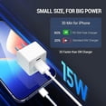 thumbnail image 3 of Cargador iPhone Quntis 2 Piezas 2M Cable USB A a C y Cable C a Lightning Puerto Dual Cargador iPad Bloque de Carga Rápida USB C Plegable Blanco, 3 of 3