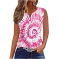 thumbnail image 2 of Nrmvnmi Plus Size Tank Tops for Women V Neck Sleeveless Tie Dye Shirt Casual Summer Solid Color Oversized Tanks Mothers Day Gifts, 2 of 5