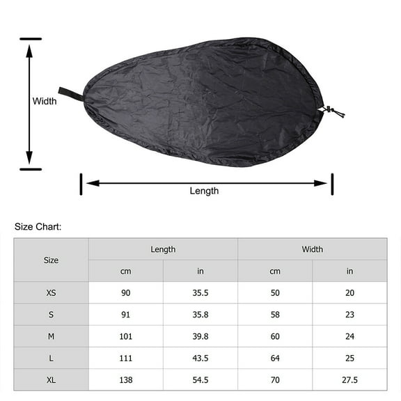 LOLIPPYY Black Polyester Kayak Cover Tear-Resistant for Kayaks 50.8x30.5 cm
