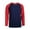 Dark Red/Navy, variant on Men's Long Sleeve Crew Neck Baseball Shirt, Casual Dynamic Cotton Raglan T Shirts, Red/White L, 1 Count, 1 Pack