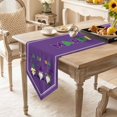 thumbnail image 2 of Mardi Gras Table Runner 120 Inches Long Carnival Gnome Mask Deep Purple Theme Table Runners for Dining Room Tabletop Dresser Scarf Home Party Banquet Wedding Holiday Decoration, 2 of 9