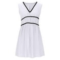 thumbnail image 5 of SMihono Beach Cover Ups Mini Dress for Women Summer Loose Deep V Neck 2025 Sleeveless Swing Party Cocktail Babydoll Dresses White XXL, 5 of 8