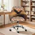 thumbnail image 2 of Xixirimido Aztec Tribal Eagle Pattern Swivel Office Armrest Chair Covers Stretch Dining Chair Cover, Mid-Back Desk Chair Slipcover Removable Accent Armchair Protector, 2 of 7
