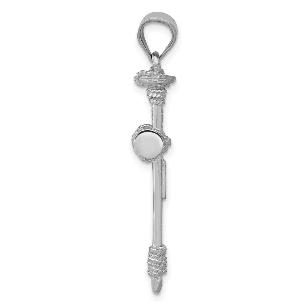 14k White Gold Solid Nail Cross Charm Pendant