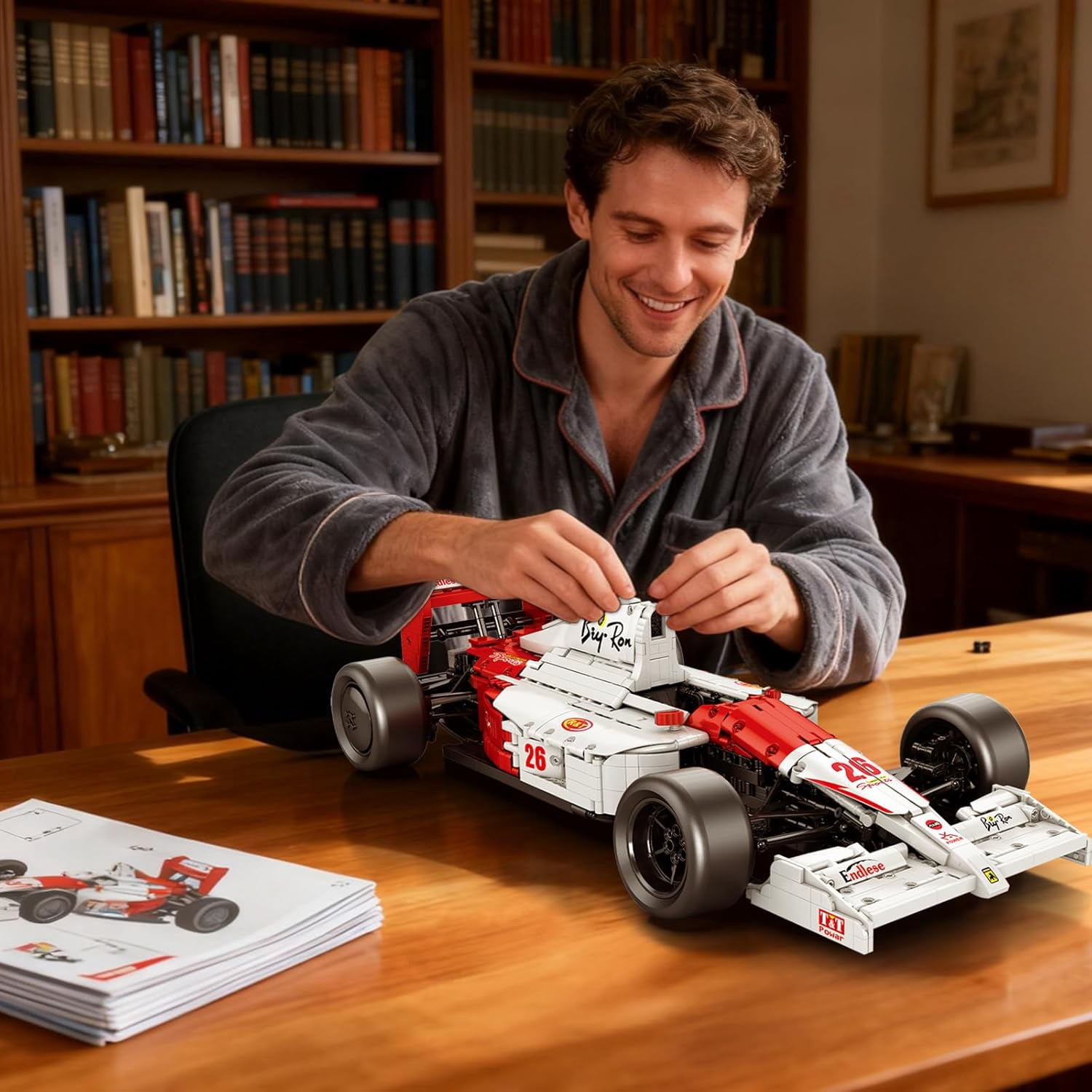 Cars Building Sets for Adults, Technical MP4 Formula 1 Racing Car Model Kits 1:8 Scale Race Car Model Display for Home Office Decor Collectible Gifts for Adult F1 Fans (2800PCS)