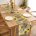 thumbnail image 3 of Sunflower Floral Table Runner 90 Inches Long Farmhouse Dress Scarves, Farmhouse Pastoral Daisy Bees Brown Wood Dining Tablerunner for Coffee Table/Kitchen Island/Party Décor, 13" x 90", 3 of 8