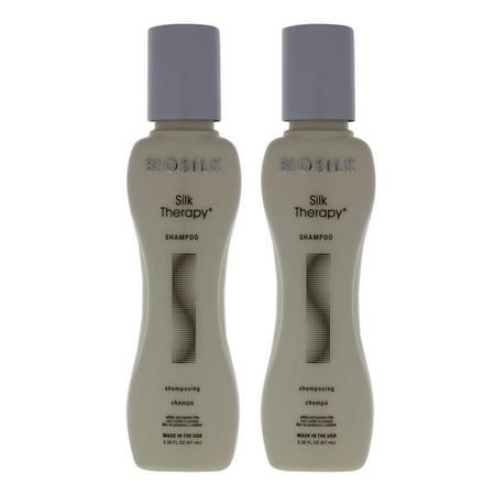 Silk Therapy Shampoo - Travel Size by Biosilk for Unisex - 2.26 oz Shampoo - Pack of 2