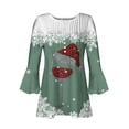 thumbnail image 4 of DPTALR Top Plissé à Manches 3/4 Imprimé V-neck pour Femme, 4 of 4