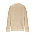 thumbnail image 5 of ZHYou Fleece Plush Sweatshirts for Women Oversized V Neck Soft Warm Sweaters for Fall Winter,Khaki,Size M, 5 of 8